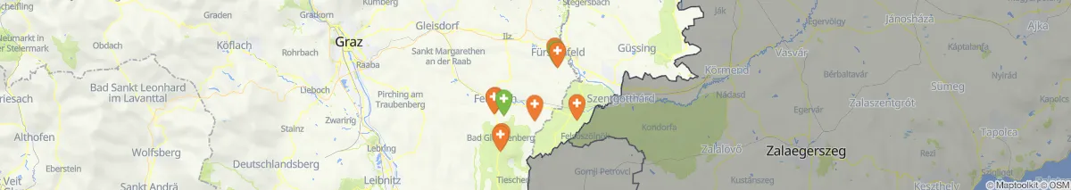 Map view for Pharmacies emergency services nearby Fehring (Municipality, Steiermark) (130)